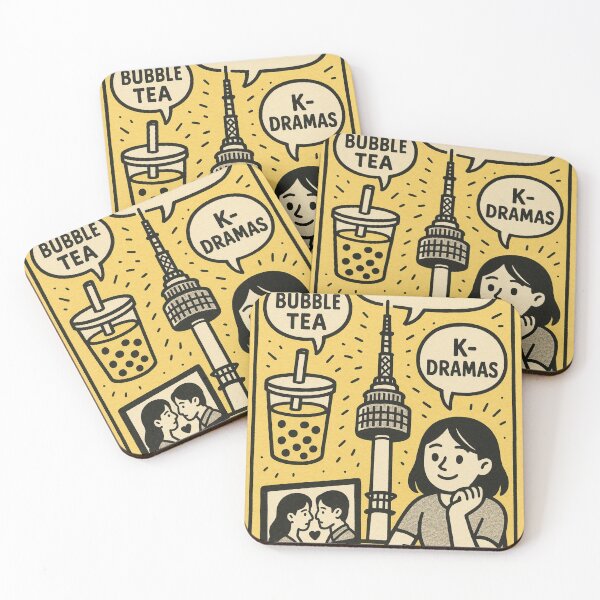 Item preview, Seoul Korea Icons with Namsan Tower and Pop Culture designed and sold by Places On Earth.