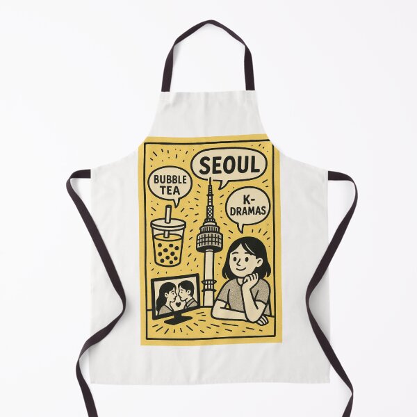 Item preview, Seoul Korea Icons with Namsan Tower and Pop Culture designed and sold by Places On Earth.