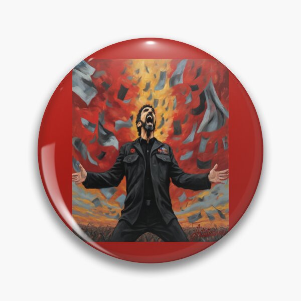 Item preview, "Serj Tankian: The Rock Prophet's Fiery Performance" designed and sold by Artisticanvas.