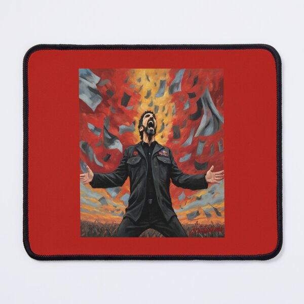 Item preview, "Serj Tankian: The Rock Prophet's Fiery Performance" designed and sold by Artisticanvas.
