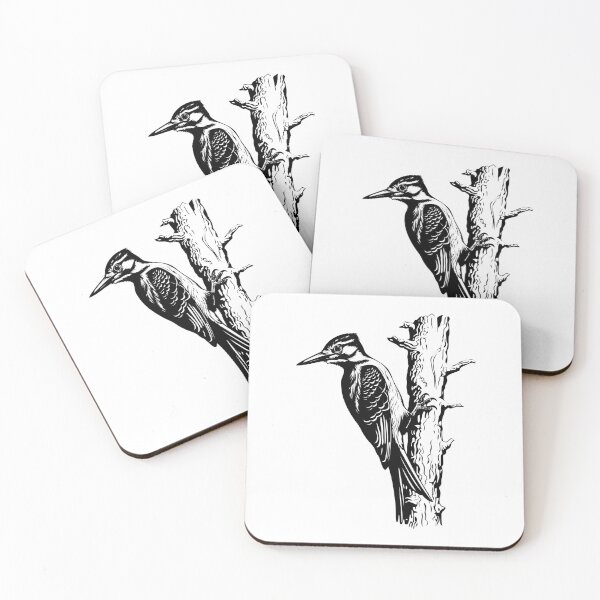 Item preview, Woodpecker Red-bellied Bird Pecking Pileated Tree-dwell designed and sold by inkoutninja.
