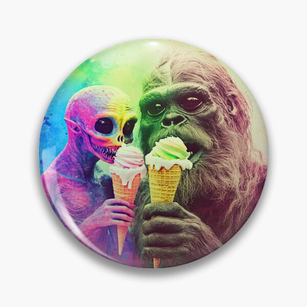 Item preview, Bigfoot and Alien Cosmic Creamery designed and sold by deathxdesign.