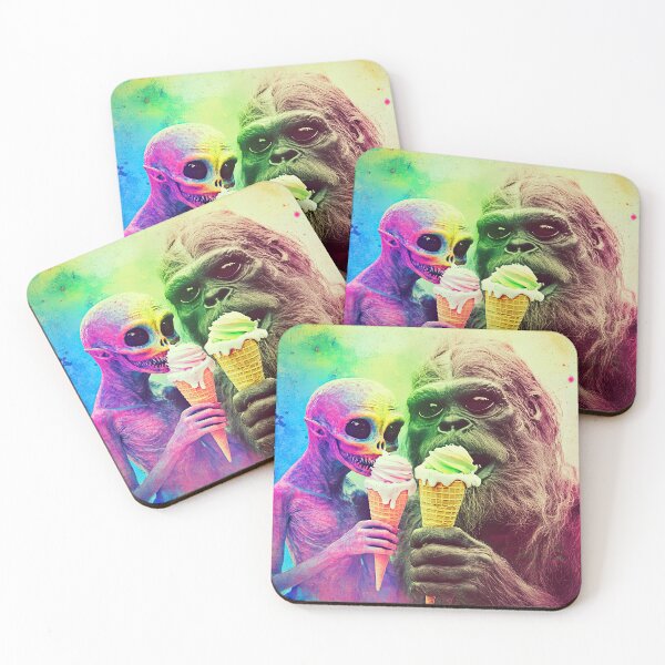 Item preview, Bigfoot and Alien Cosmic Creamery designed and sold by deathxdesign.