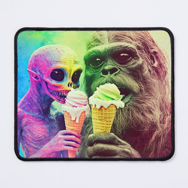 Item preview, Bigfoot and Alien Cosmic Creamery designed and sold by deathxdesign.