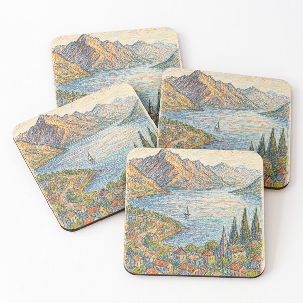 Item preview, Queenstown Lakeside Scene with Mountains and Village designed and sold by Places On Earth.