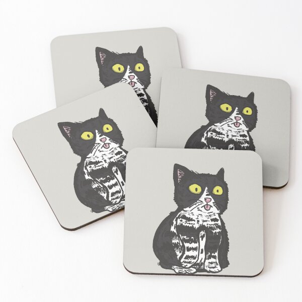 Item preview, Black and white cat stick out tongue designed and sold by PecheTsubasa.