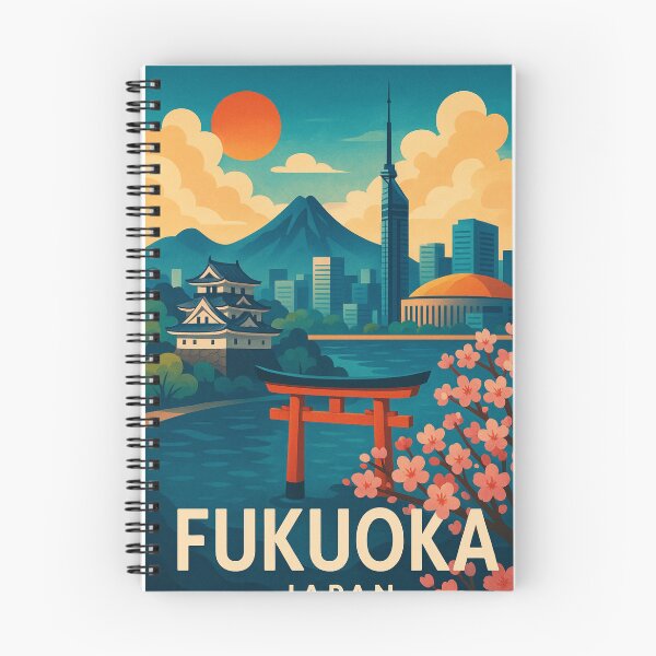 Item preview, Fukuoka Japan Skyline with Cherry Blossoms and Torii designed and sold by Places On Earth.