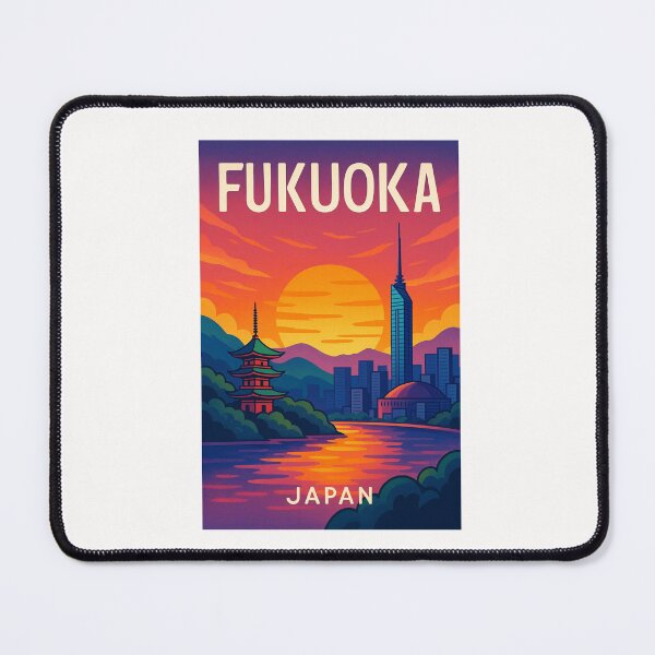 Item preview, Fukuoka Sunset Skyline with Pagoda and Tower designed and sold by Places On Earth.