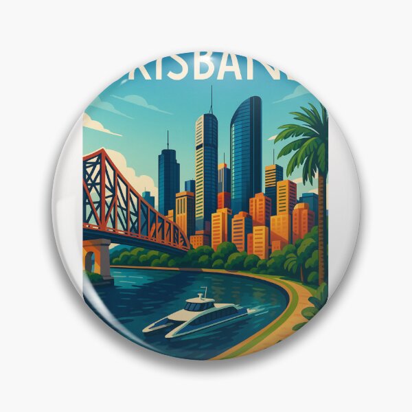 Item preview, Brisbane City View with Ferry and Story Bridge designed and sold by Places On Earth.