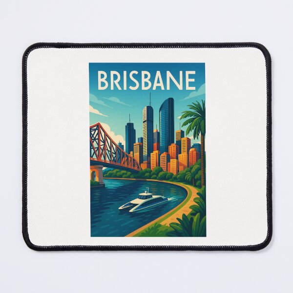 Item preview, Brisbane City View with Ferry and Story Bridge designed and sold by Places On Earth.
