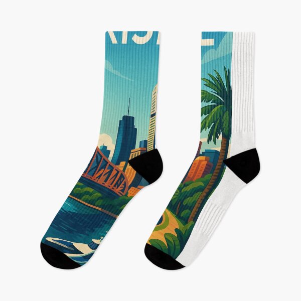 Item preview, Brisbane City View with Ferry and Story Bridge designed and sold by Places On Earth.
