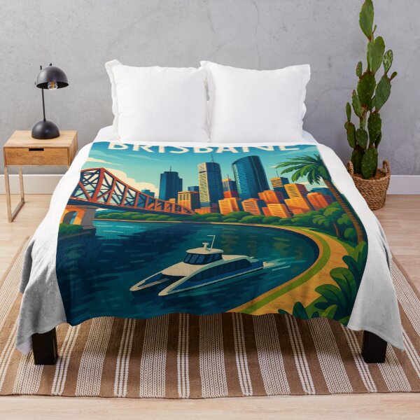 Item preview, Brisbane City View with Ferry and Story Bridge designed and sold by Places On Earth.