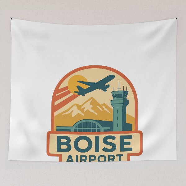 Item preview, Boise Airport Retro Patch with Mountains and Control Tower designed and sold by Aryabek.