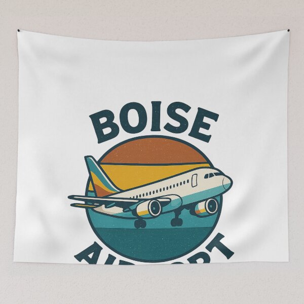 Item preview, Boise Airport Badge with Jet and Sunset Horizon  designed and sold by Aryabek.