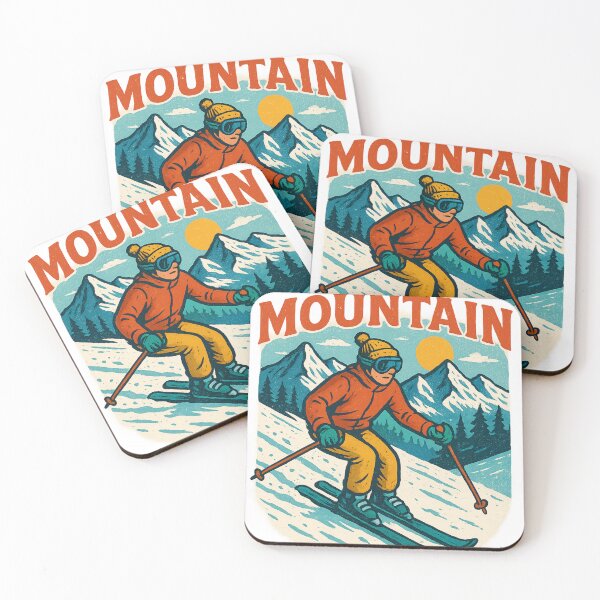 Item preview, Boyne Mountain Ski Scene with Snowy Peaks and Sunset designed and sold by Aryabek.