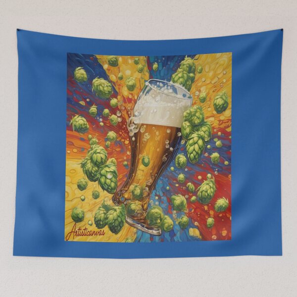 Item preview, "From Beer Glass to Hoppy Cascade: A Brewtiful Transformation" designed and sold by Artisticanvas.