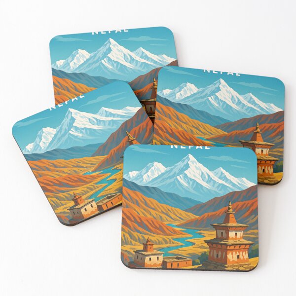Item preview, Mustang Valley with Chortens and Himalayan Peaks, Nepal designed and sold by Aryabek.