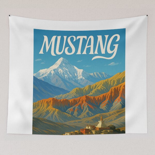 Item preview, Mustang Nepal Village beneath Himalayan Mountains designed and sold by Aryabek.