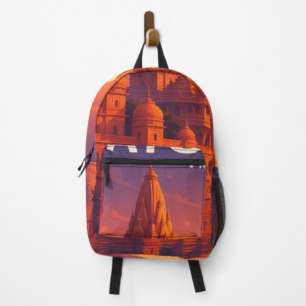 Item preview, Ayodhya Sunset Temple Reflections on Saryu River designed and sold by Aryabek.