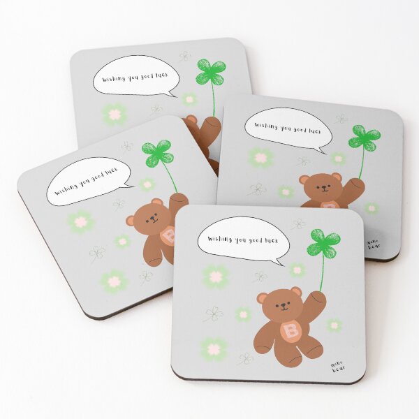 Item preview, Wishing You Good Luck – mono bear messages ( Gray Background ) designed and sold by mintmono-studio.