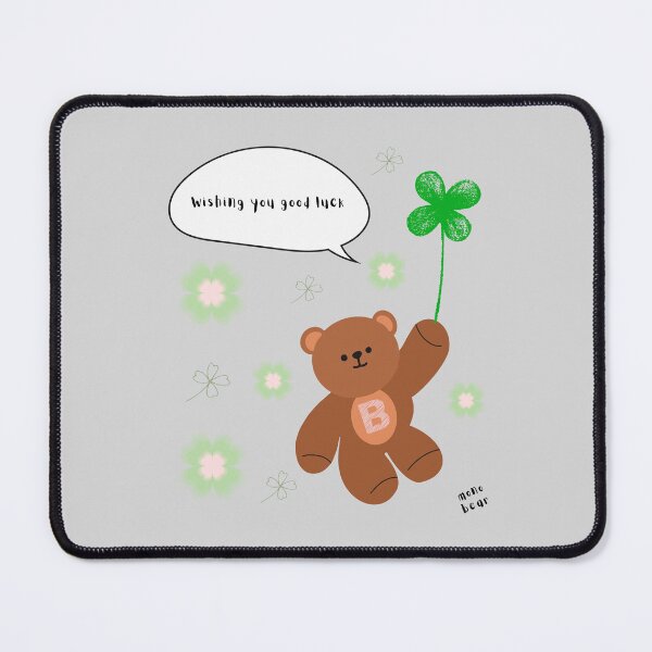 Item preview, Wishing You Good Luck – mono bear messages ( Gray Background ) designed and sold by mintmono-studio.