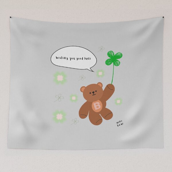 Item preview, Wishing You Good Luck – mono bear messages ( Gray Background ) designed and sold by mintmono-studio.