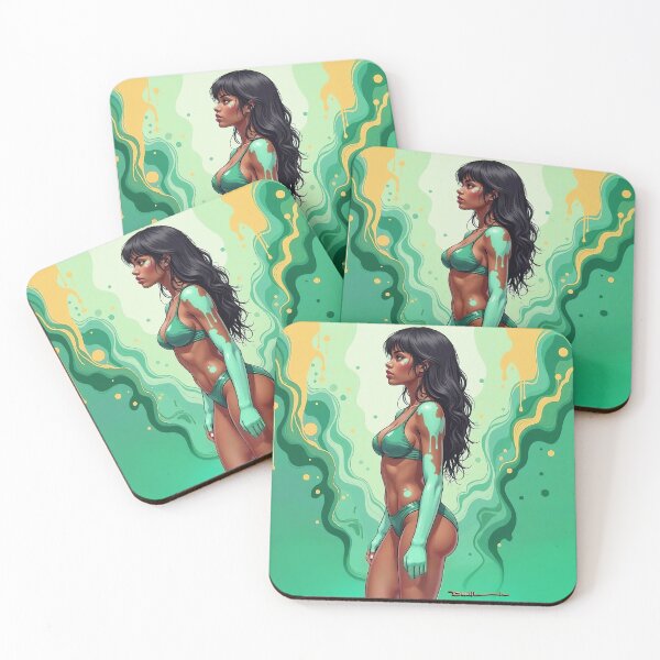 Item preview, Colorful Abstract Bikini Woman Art – Vibrant Painted Body Pop Art Illustration no.8 designed and sold by smARTwork.