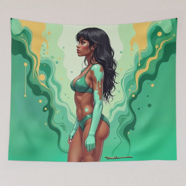 Item preview, Colorful Abstract Bikini Woman Art – Vibrant Painted Body Pop Art Illustration no.8 designed and sold by smARTwork.