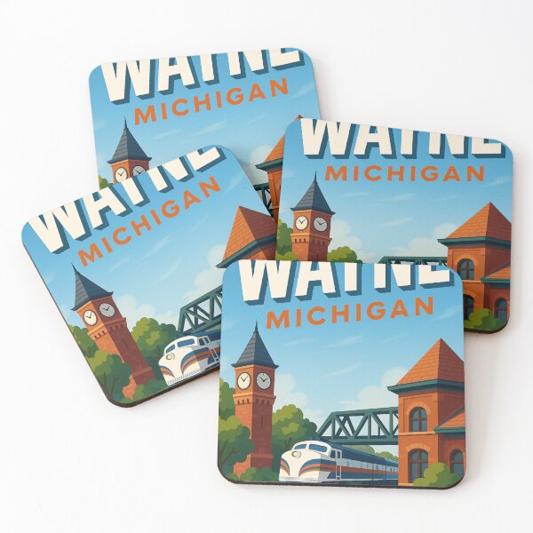 Item preview, : Wayne Michigan Clock Tower and Train Crossing designed and sold by Aryabek.