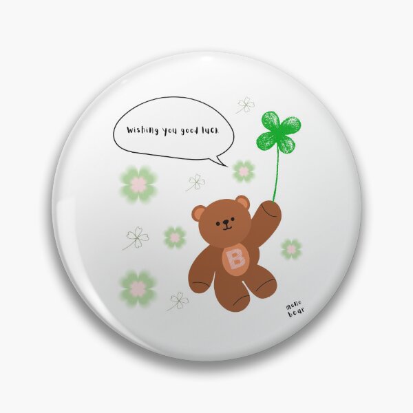 Item preview, Wishing You Good Luck – mono bear messages ( White / Transparent ) designed and sold by mintmono-studio.