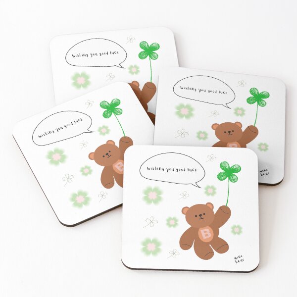 Item preview, Wishing You Good Luck – mono bear messages ( White / Transparent ) designed and sold by mintmono-studio.
