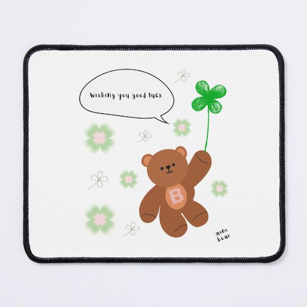 Item preview, Wishing You Good Luck – mono bear messages ( White / Transparent ) designed and sold by mintmono-studio.