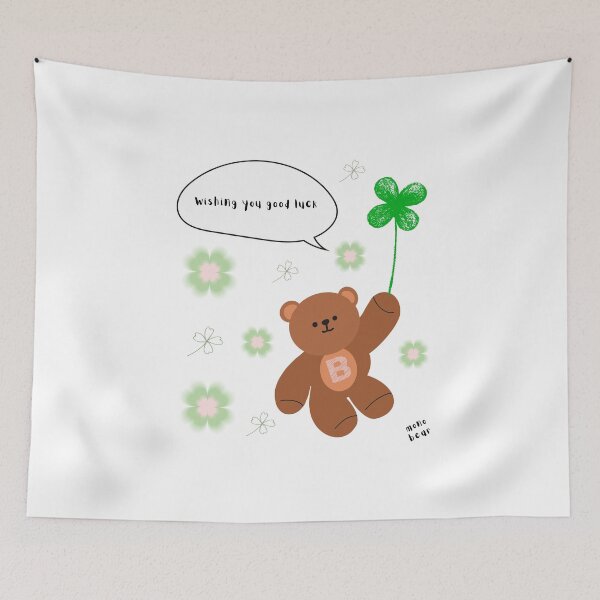 Item preview, Wishing You Good Luck – mono bear messages ( White / Transparent ) designed and sold by mintmono-studio.