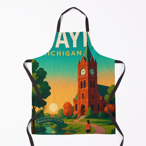 Item preview, Wayne Michigan Park Path and Historic Clock Tower designed and sold by Aryabek.