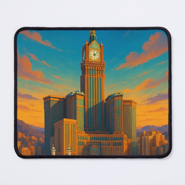 Item preview, Makkah Grand Mosque and Clock Tower in Golden Hour designed and sold by Aryabek.