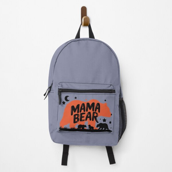 Item preview, "MamaBear & Cubs Orange Black Illustration | Minimalist Bear Family Art | Protective Mother Bear Print" designed and sold by PodElite.