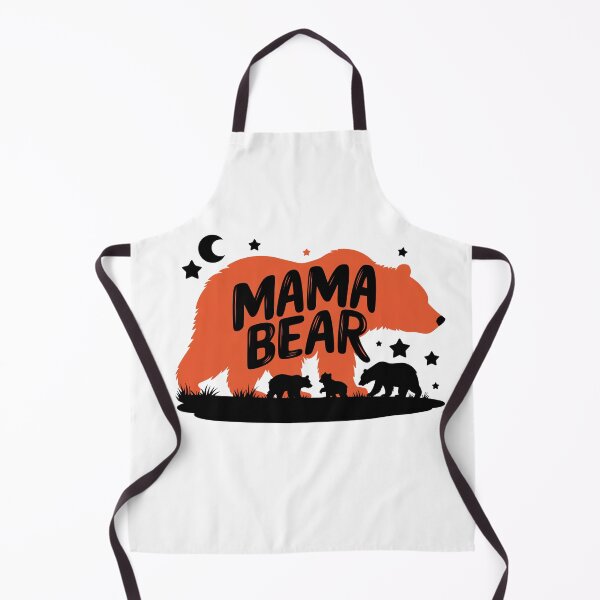 Item preview, "MamaBear & Cubs Orange Black Illustration | Minimalist Bear Family Art | Protective Mother Bear Print" designed and sold by PodElite.