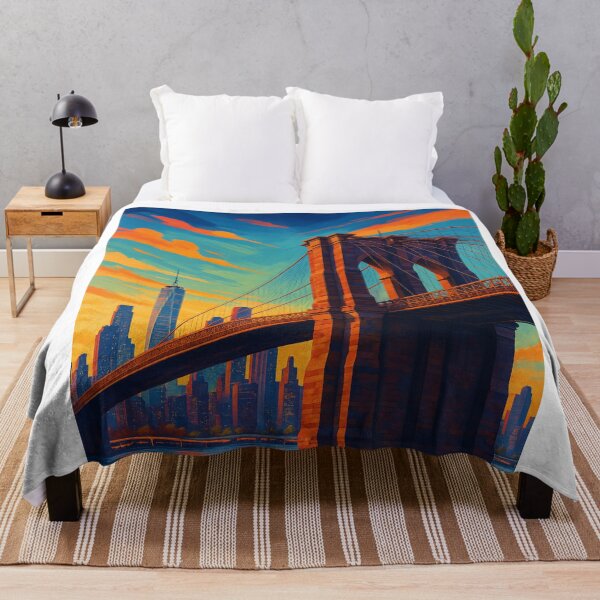 Item preview, Brooklyn Bridge and Lower Manhattan Evening View designed and sold by Aryabek.