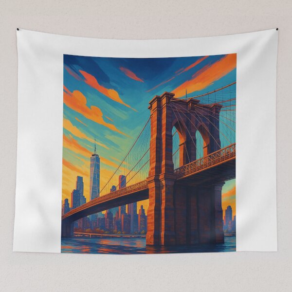 Item preview, Brooklyn Bridge and Lower Manhattan Evening View designed and sold by Aryabek.