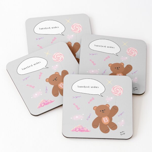 Item preview, Sweetest Wishes – mono bear messages ( Gray Background ) designed and sold by mintmono-studio.