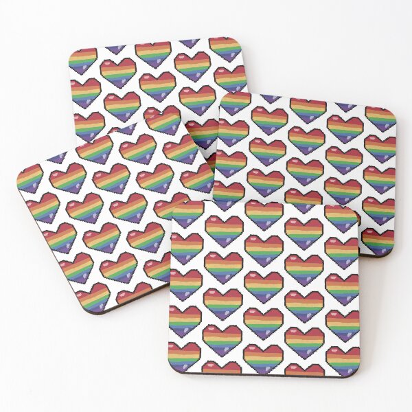 Item preview, ROYGBIV Rainbow Cartoon Pixel Heart designed and sold by KQsWonderland.