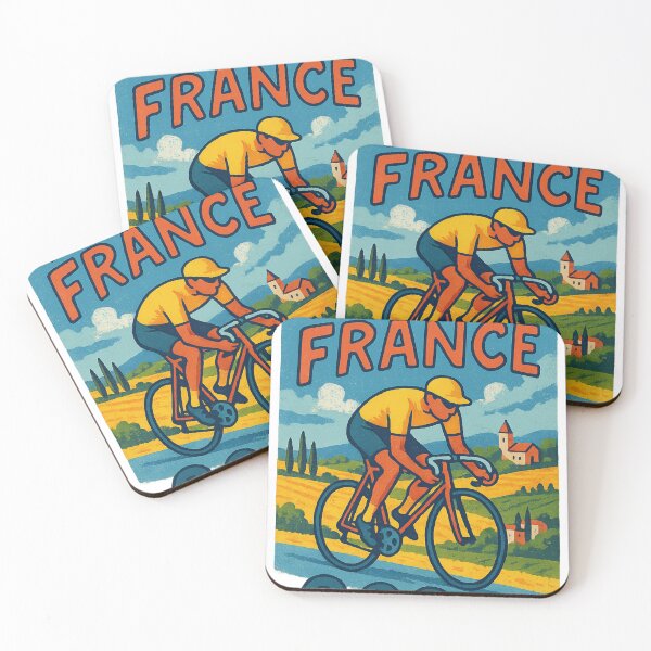 Aperçu de l'œuvre Un cycliste du Tour de France 2025 dans les collines françaises créée et vendue par Aryabek.
