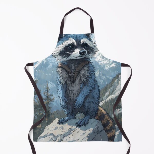 Item preview, Cute Raccoon Adventurer Standing On Mountain Rock designed and sold by mildaclairmo.