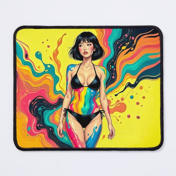 Item preview, Colorful Abstract Bikini Woman Art – Vibrant Painted Body Pop Art Illustration no.9 designed and sold by smARTwork.