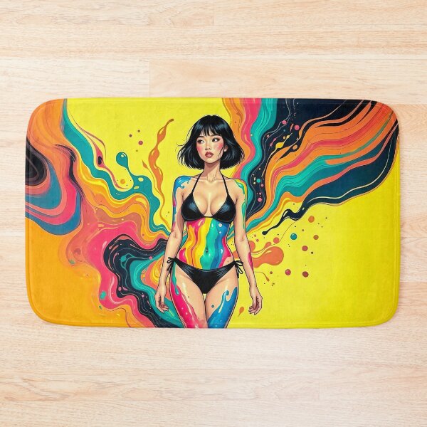 Item preview, Colorful Abstract Bikini Woman Art – Vibrant Painted Body Pop Art Illustration no.9 designed and sold by smARTwork.