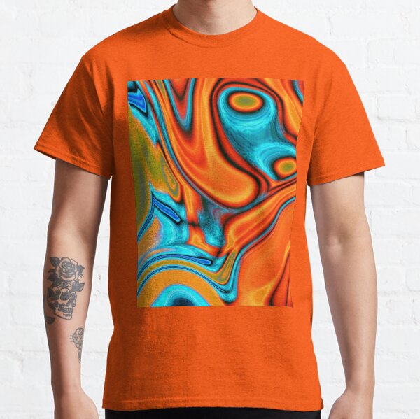 vivid modern Southwest hipster turquoise orange swirls Classic T-Shirt