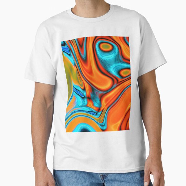 Item preview, vivid modern Southwest hipster turquoise orange swirls designed and sold by LEILA ART SPACE.