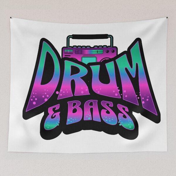 Item preview, DRUM AND BASS  - Neon Boombox (Black)  designed and sold by Discothreadz.