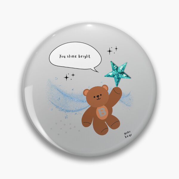 Item preview, You Shine Bright – mono bear messages ( Gray Background ) designed and sold by mintmono-studio.