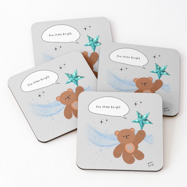 Item preview, You Shine Bright – mono bear messages ( Gray Background ) designed and sold by mintmono-studio.